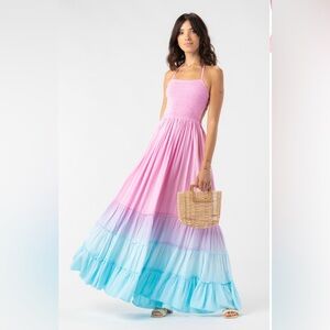 Tiare Hawaii Naia Pink and Blue Ombre Maxi Dress